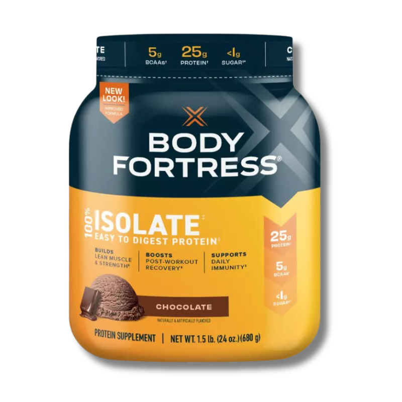 BODY FORTRESS 100% ISOLATE – 1.5 lbs, chocolate