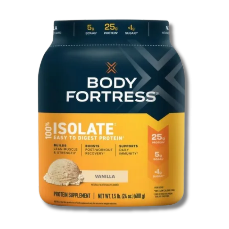 BODY FORTRESS 100% ISOLATE – 1.5 lbs, Vainilla