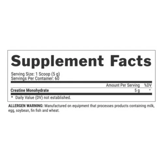 100% PREMIUM Creatina Monohydrate – 300 grs / 60 servicios, unflavored