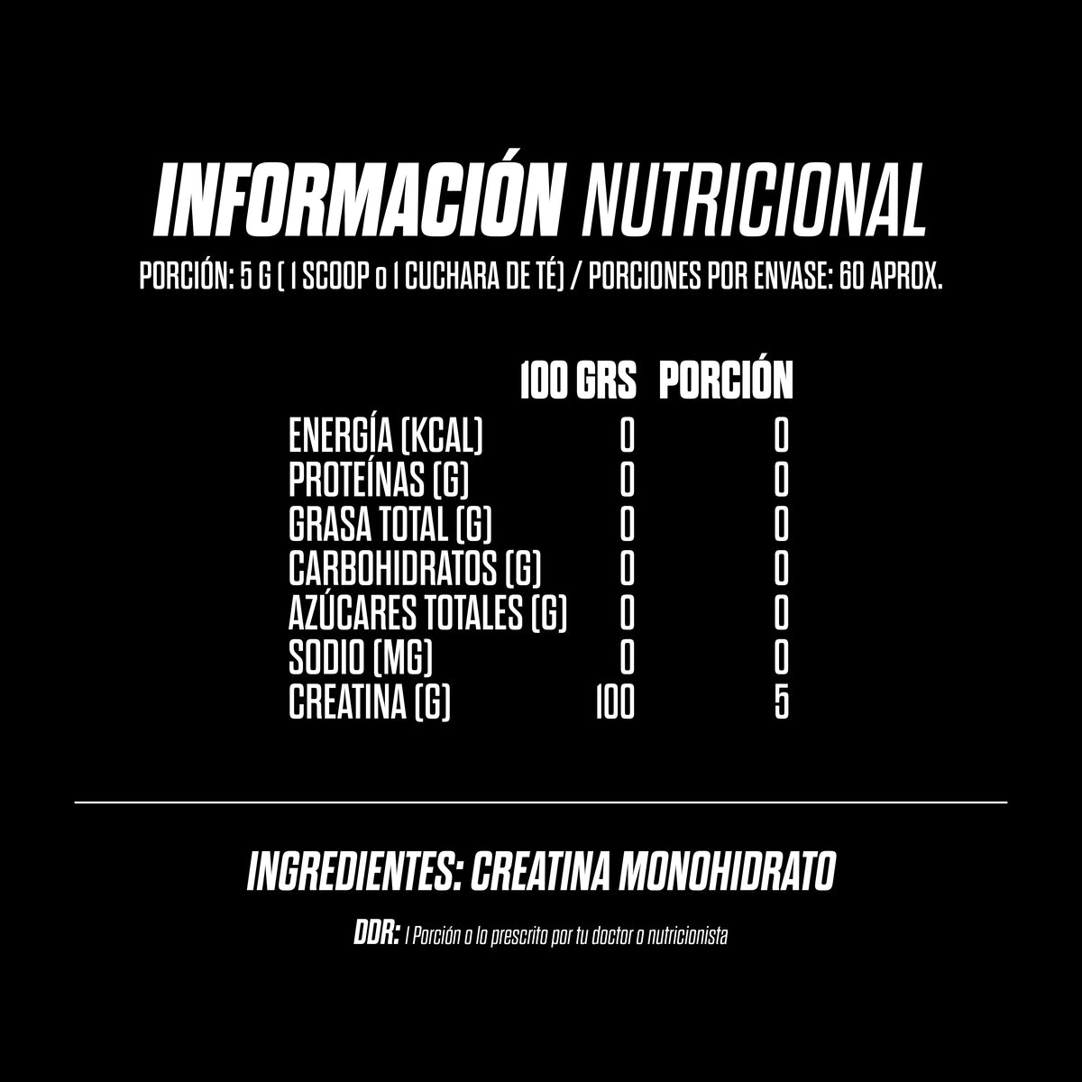 CREATINA GOHARD Monohidratada 300 Gr