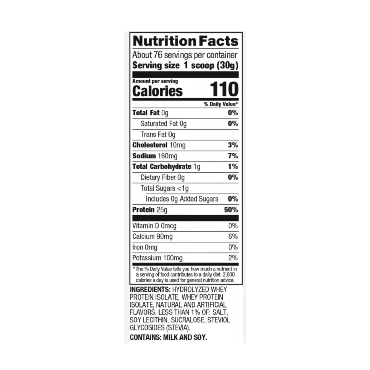 ISO 100 Hydrolyzed – 5 lbs / 74 servicios, Cookies & Cream