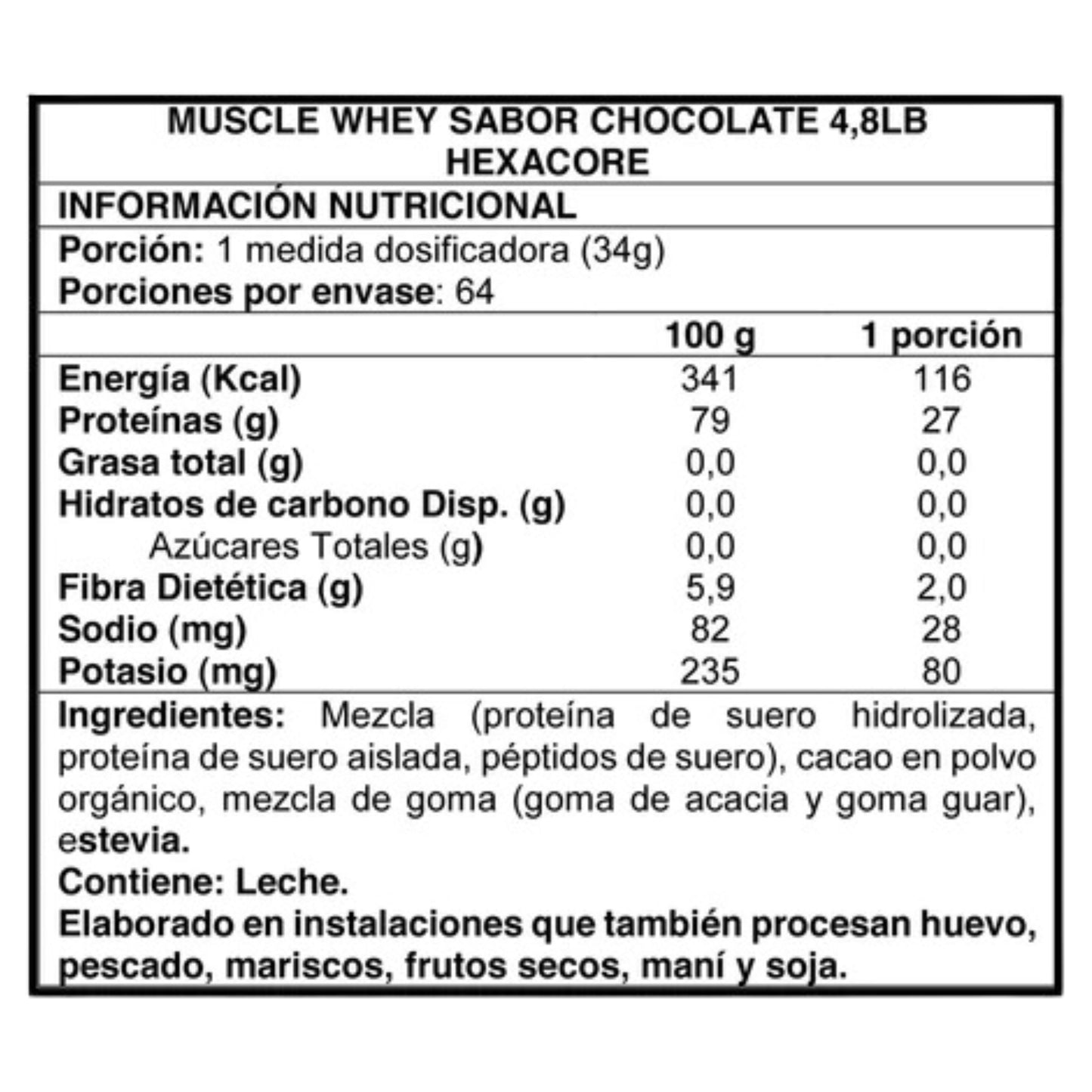 Muscle Whey Isolate – 4.8 lbs / 64 servicios, Hell Chocolate