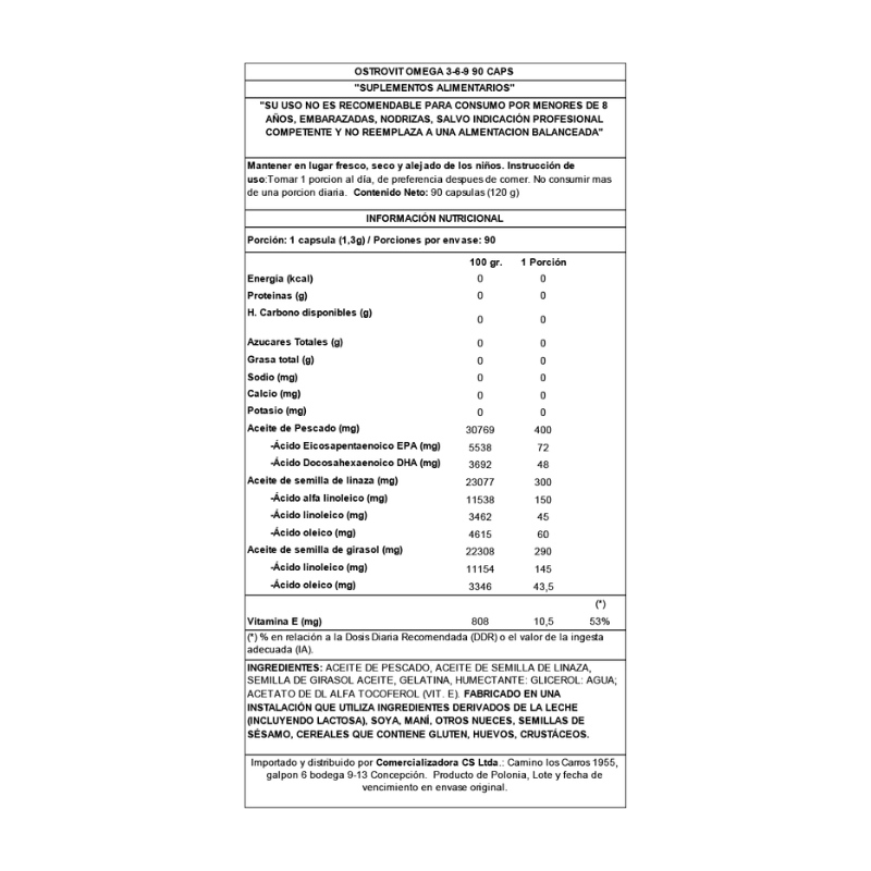 OMEGA 3-6-9 – 90 caps / 90 servicios - Ostrovit