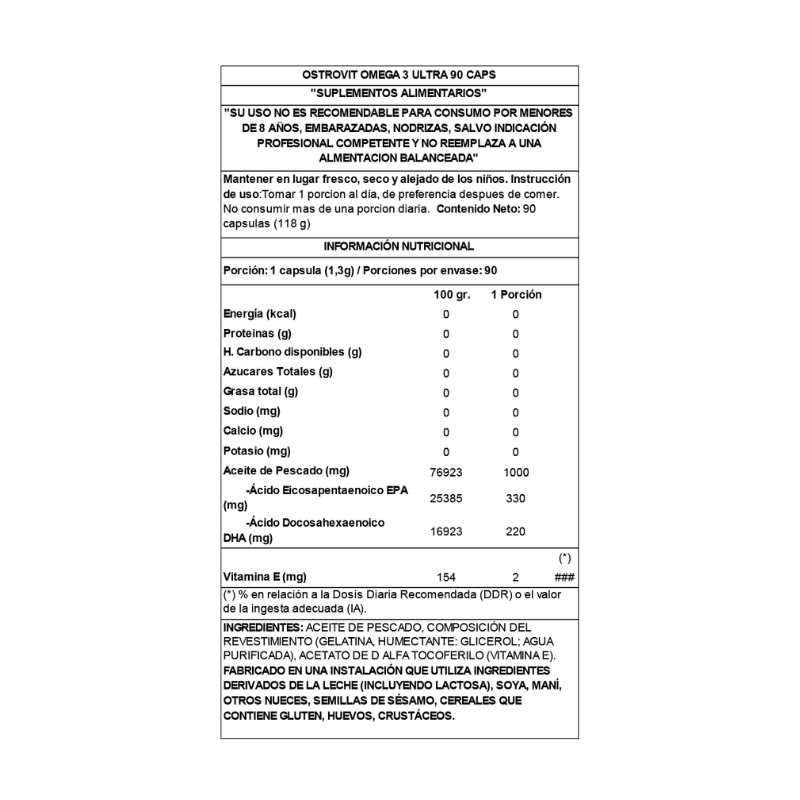 OMEGA 3 ULTRA OSTROVIT – 90 caps / 90 servicios