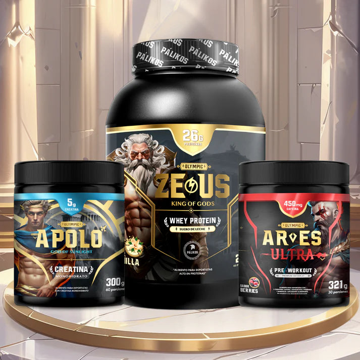 PROTEINA WHEY 2KG Vainilla + PRE ENTRENO ARES + CREATINA APOLO 300GR