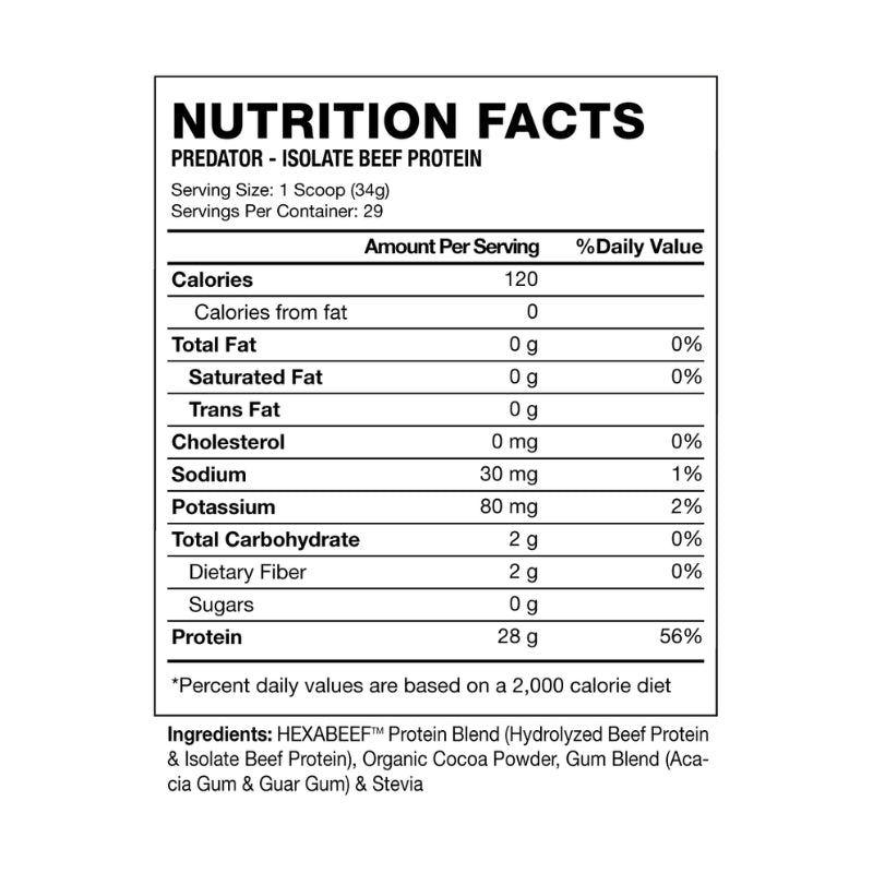 PREDATOR ISOLATE BEEF – 2.2 lbs / 29 servicios, Blade Chocolate