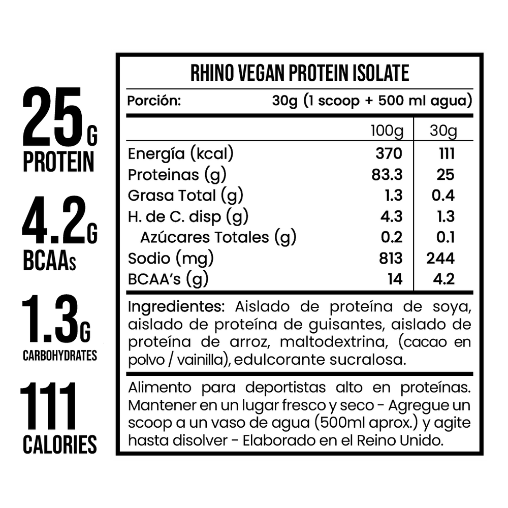 RHINO Vegan Protein Isolate - 5 Lb, Chocolate