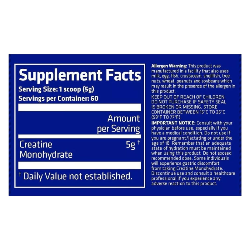 CREATINA Monohydrate POWDER USN – 300 grs / 60 servicios, unflavored