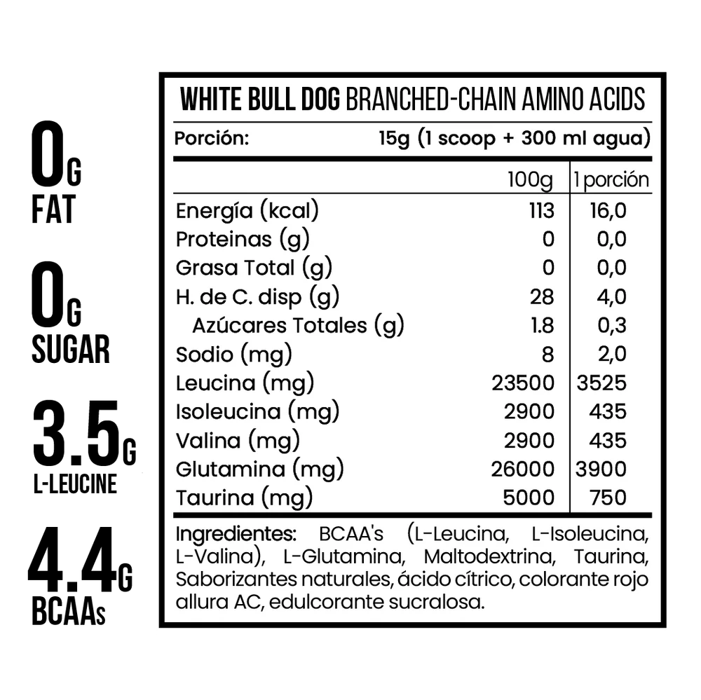 BCAA 8:1:1 WHITE BULLDOG 500 Gr