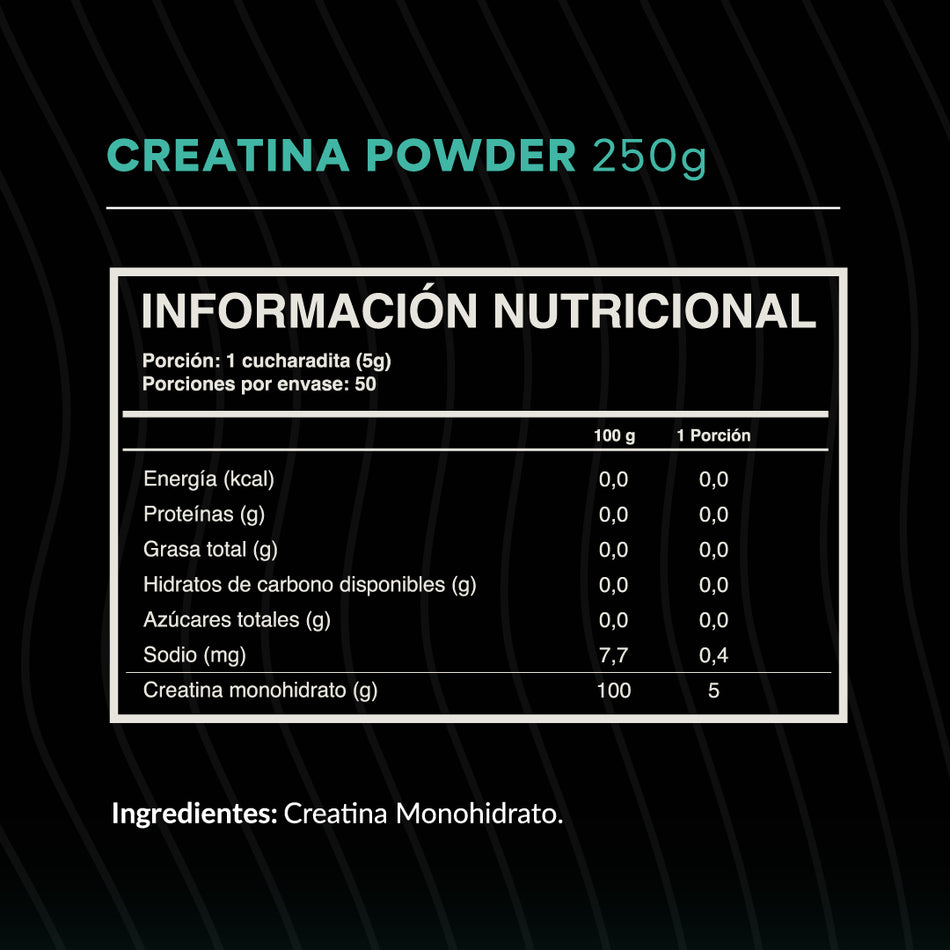CREATINA WILD FOODS Monohidratada 250 Gr