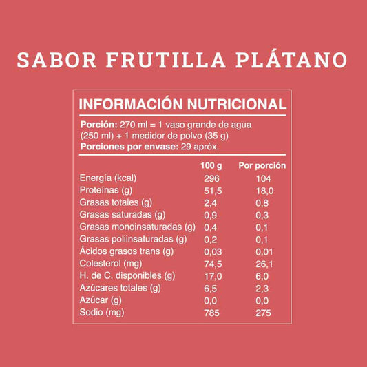 Batido en Polvo Sabor Frutilla Plátano – 1 kg – Wild Protein