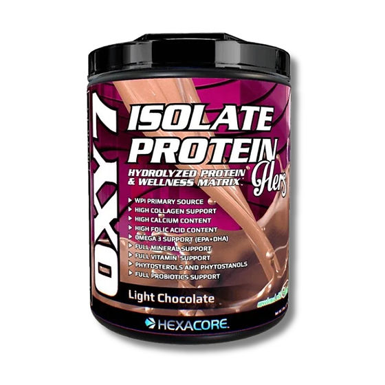 OXY 7 HERS ISOLATE Whey Protein – 5 lbs / 60 servicios, Light Chocolate