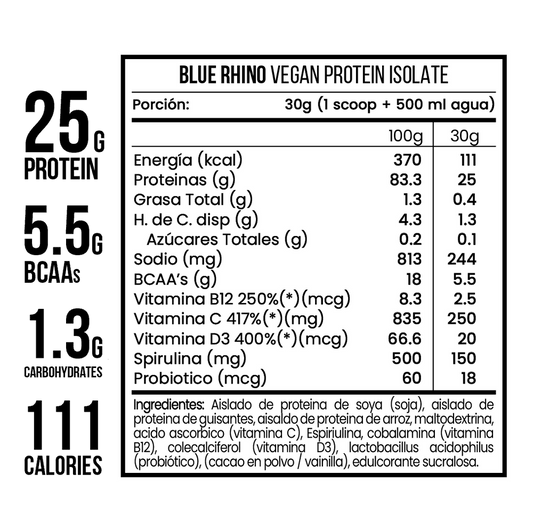 BLUE RHINO Vegan Protein Isolate - 5 Lb, Vainilla