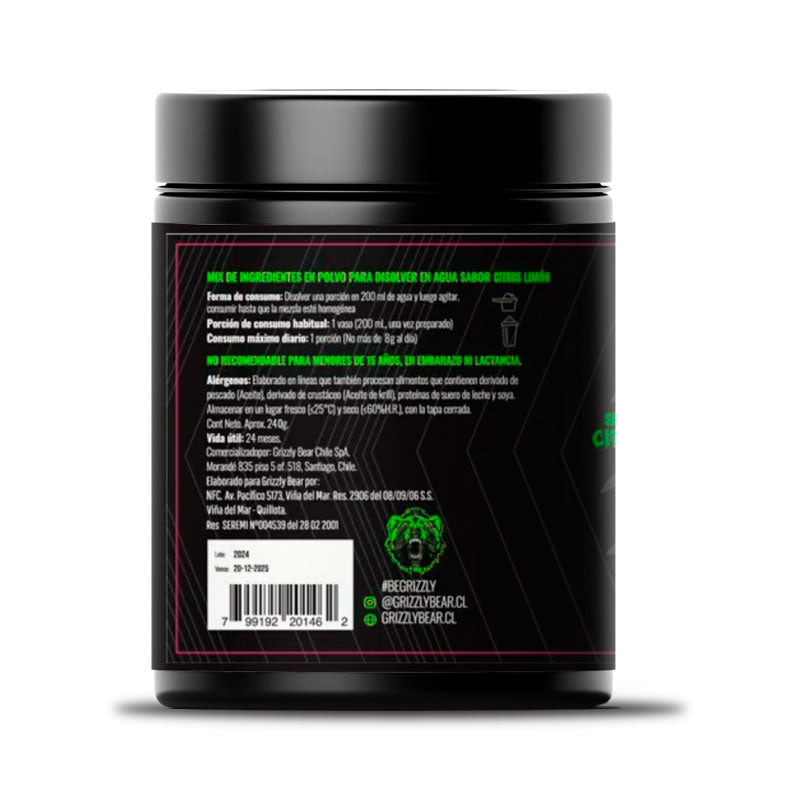 PRE WORKOUT MASACRE MIAMI VICE Grizzly Bear 240 Gr