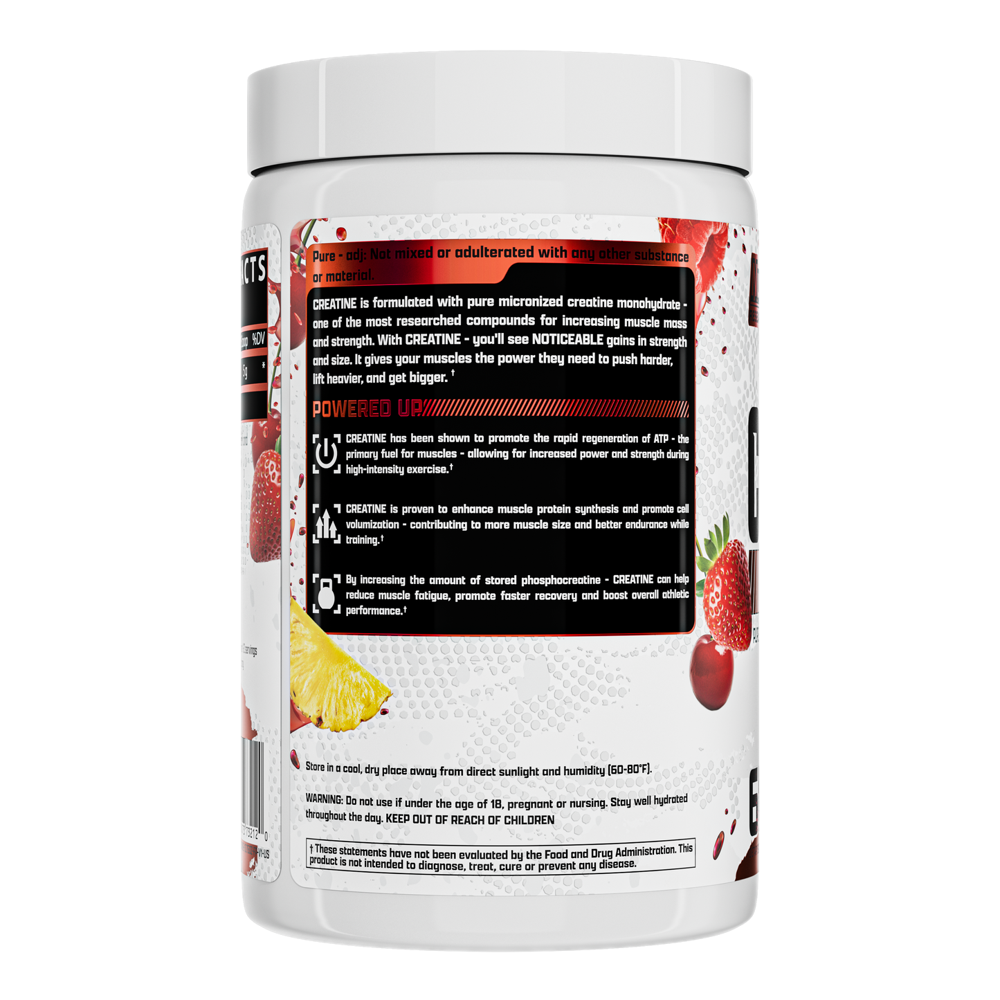 Monohidrato de Creatina, Fruit Punch, 390 g (13,76 oz)