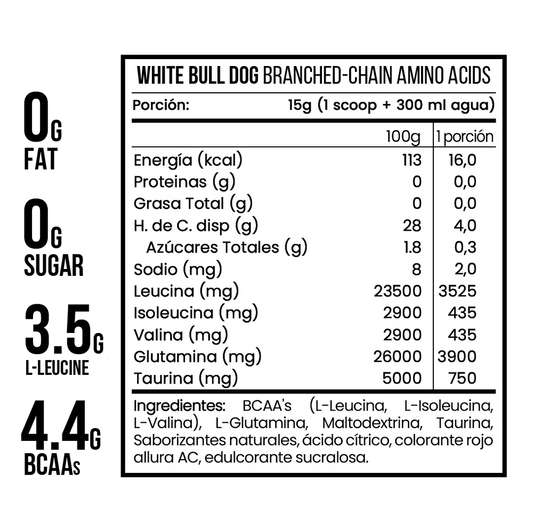 BCAA 8:1:1 WHITE BULLDOG 500 Gr
