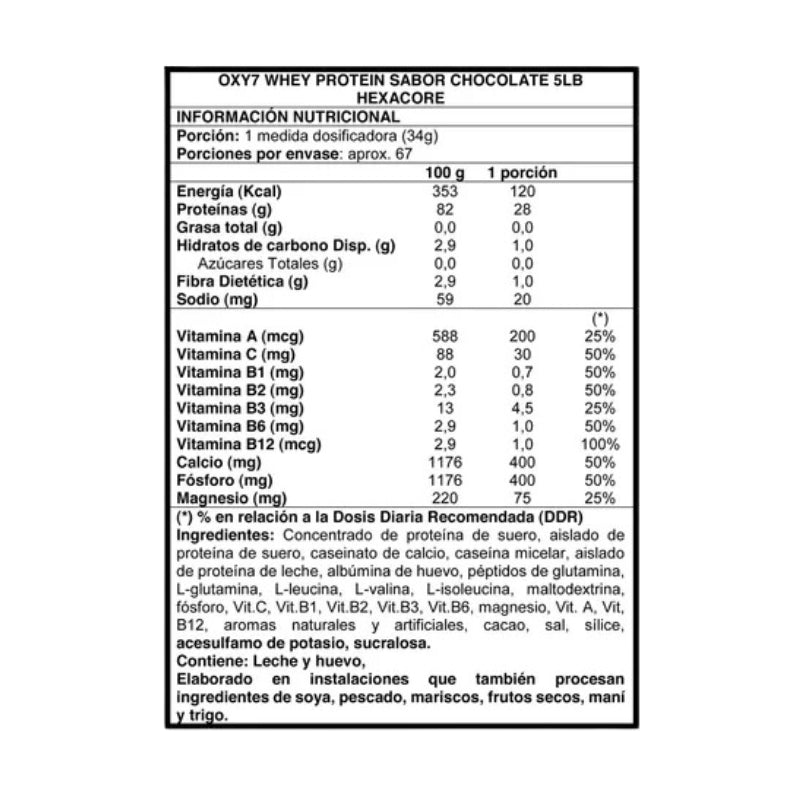 OXY 7 Whey Protein – 5 lbs / 67 servicios, Cookies & Cream