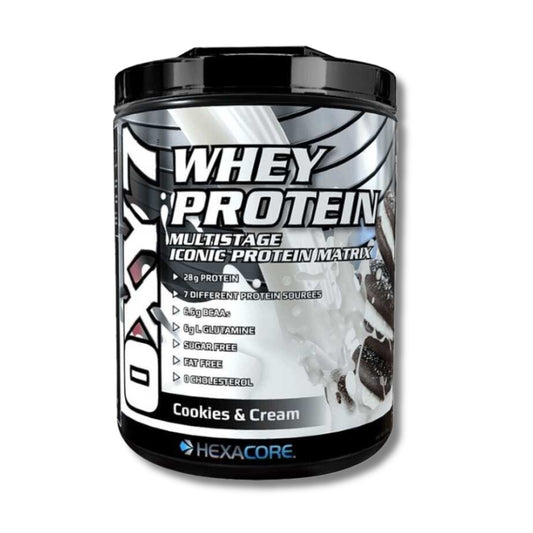 OXY 7 Whey Protein – 5 lbs / 67 servicios, Cookies & Cream