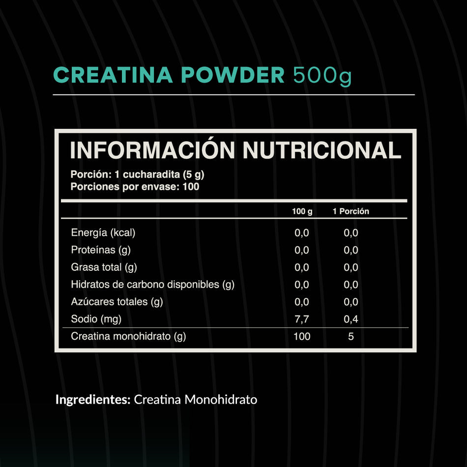 CREATINA WILD FOODS Monohidratada 500 Gr
